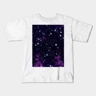 Purple and Black Galaxy Stars Kids T-Shirt